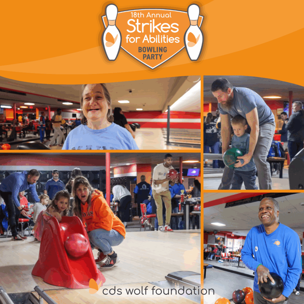 18th Annual Strikes for Abilities Bowling Party flyer